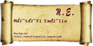 Mátéfi Emília névjegykártya